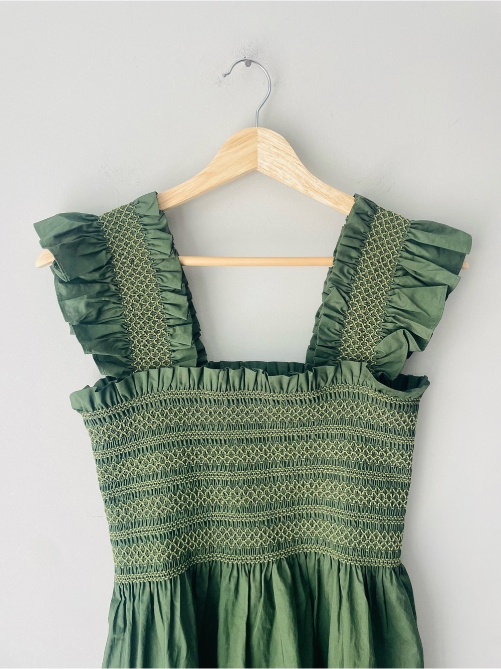 Hill House Nap Dress Smocked Green RARE - Picture 4 of 9